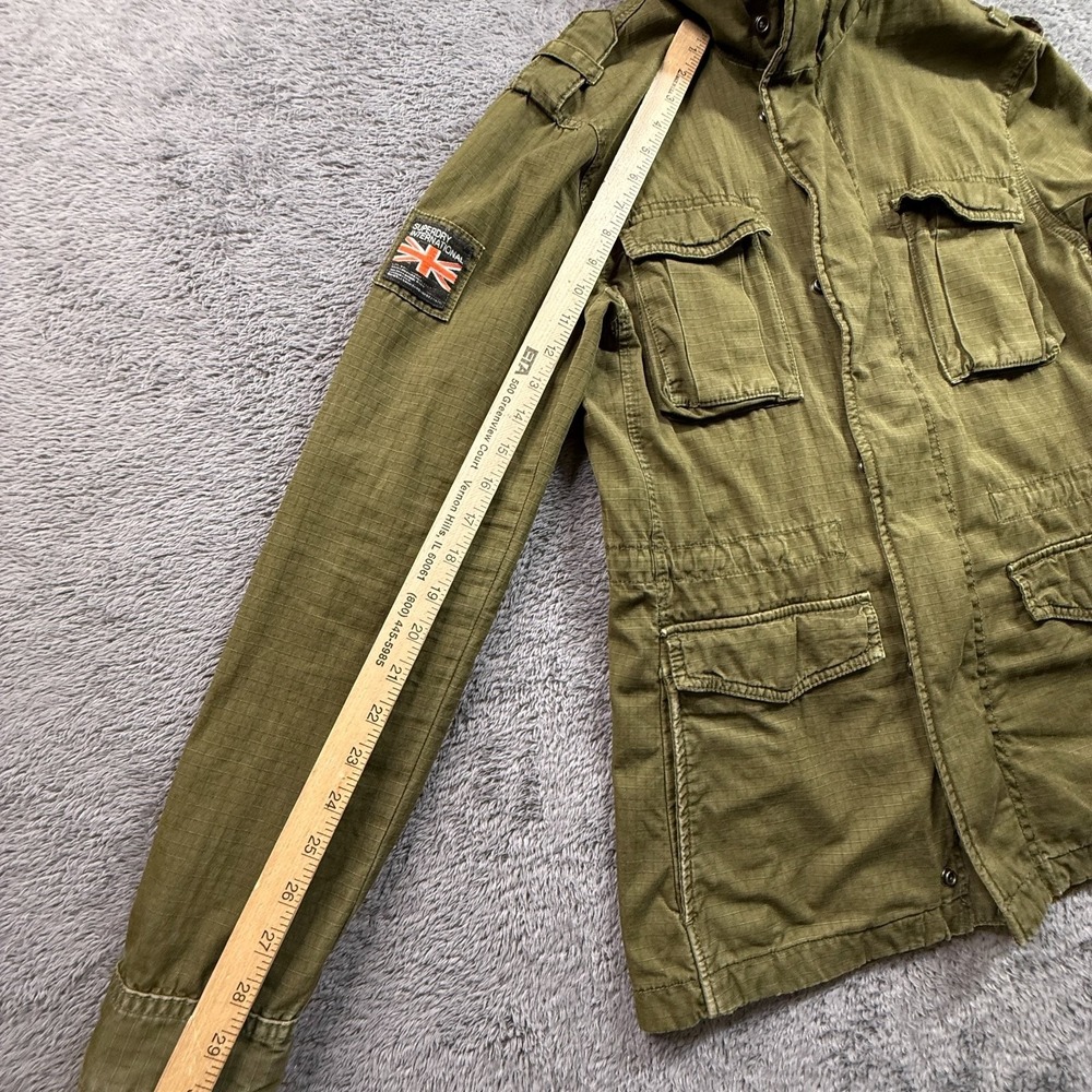 Superdry Japan Rookie Military Field Jacket Mens S Army Green Ripstop Cotton - Picture 6 of 9